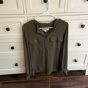 LOFT Green Blouse Size Small